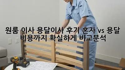 원룸 이사, 용달이사 후기: 혼자 vs. 용달, 비용까지 확실하게 비교분석!